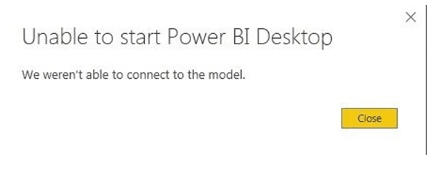 Unable to start power bi desktop fix