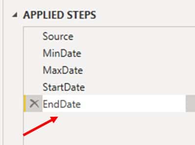 Rename this new step as ‘EndDate’