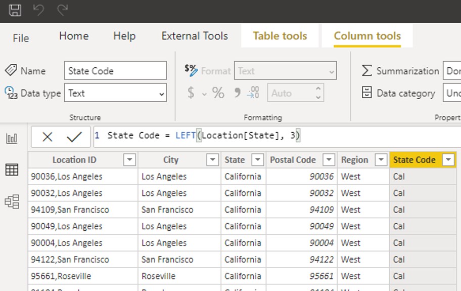 DAX helps in Creating New Columns in Power BI