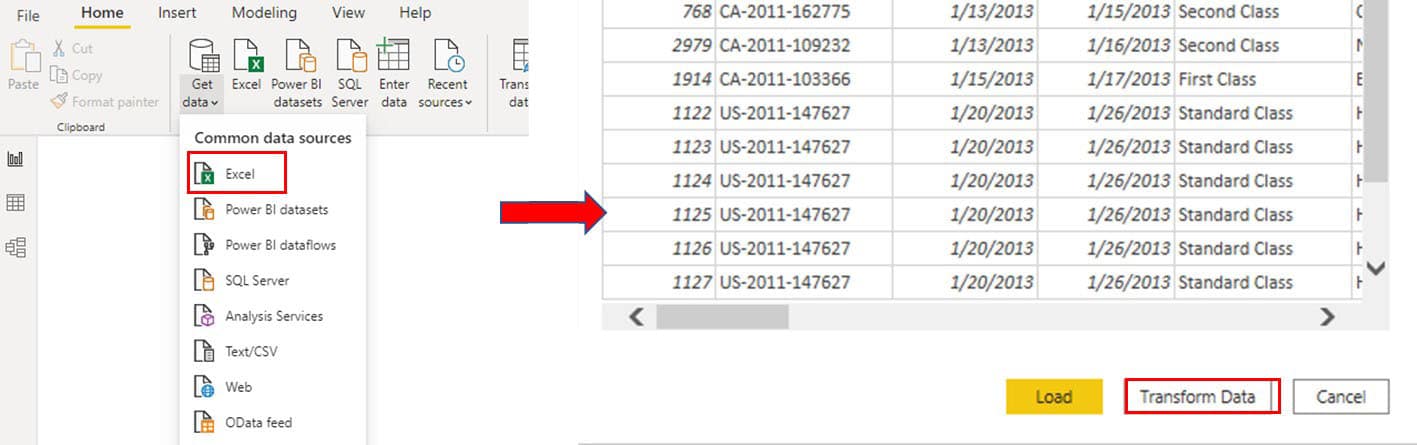 import your data into Power BI and hit ‘transform data’.