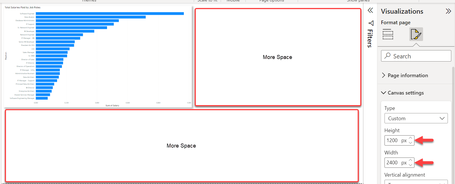 More space on power bi desktop